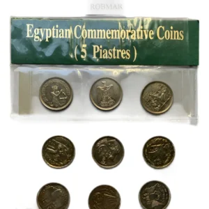 Robmar-egipto-serie 5 Piastre De 9 Monedas De La Decada 1970
