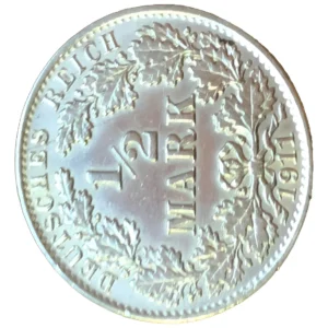 Robmar-imperio Alemán 1911-1/2 Marco Plata 900-clasificada-7