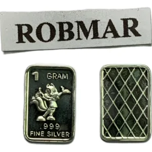 Robmar-lingote N°14- 1 Gramo de Plata pura 24k Un Osito