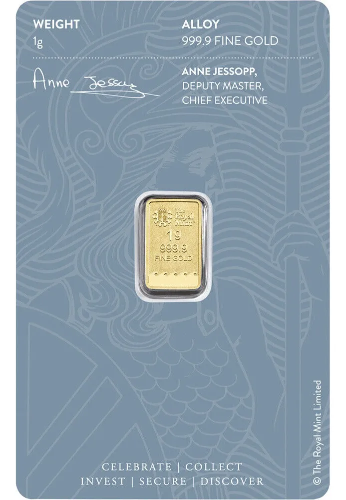 Robmar-lingote Britania De 1 Gramo De Oro Puro.24 K. Sellada - Imagen 3