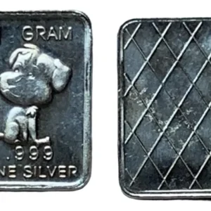 Robmar-USA-Lingote De 1g Plata Pura 24k 0,999-N°83-Perrito