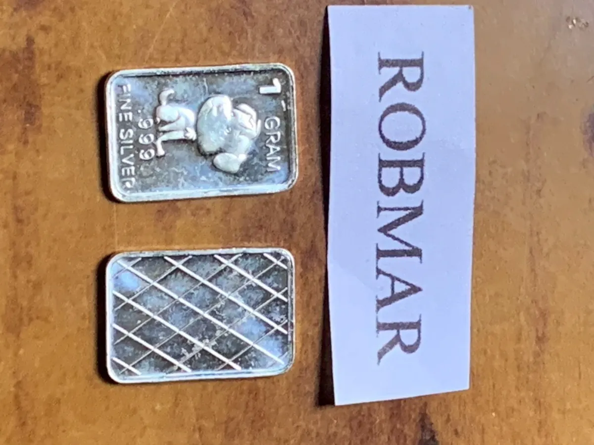 Robmar-USA-Lingote De 1g Plata Pura 24k 0,999-N°83-Perrito - Imagen 2