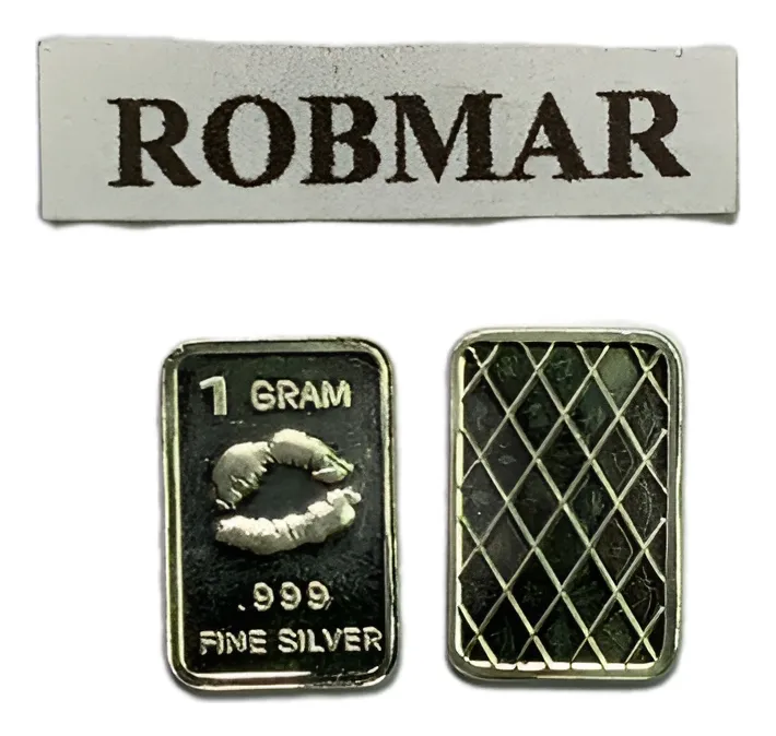 Robmar-USA-Lingote De 1g Plata Pura 24k 0,999-N°10-Labios