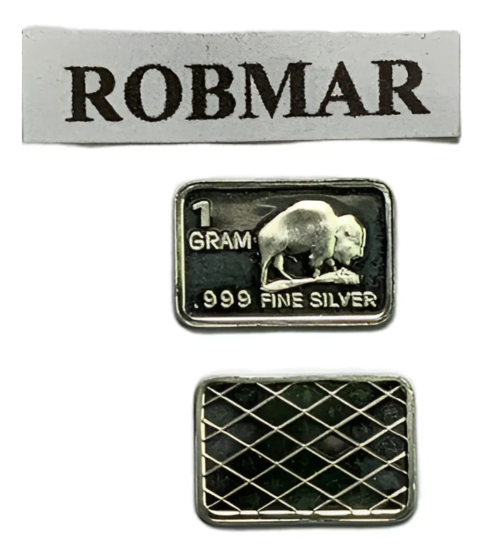 Robmar-USA-Lingote De 1g Plata Pura 24k 0,999-N°2-Bisonte