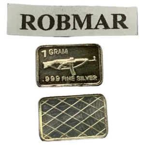 Robmar-USA-Lingote De 1g Plata Pura 24k 0,999-N°27-AK-47