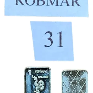 Robmar-USA-Lingote De 1g Plata Pura 24k 0,999-N°31-Víbora