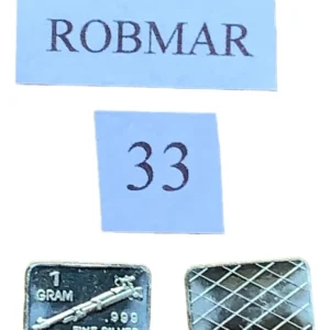 Robmar-USA-Lingote De 1g Plata Pura 24k 0,999-N°33-Rifle