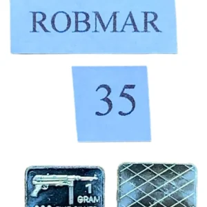 Robmar-lingote N°35-1 Gramo de.plata pura 24k-una ametralladora