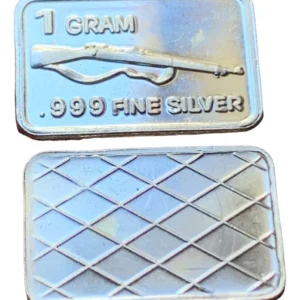 Robmar-USA-Lingote De 1g Plata Pura 24k 0,999-N°36-Escopeta