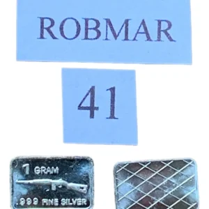 Robmar-USA-Lingote De 1g Plata Pura 24k 0,999-N°41-Un Fusil Antiguo