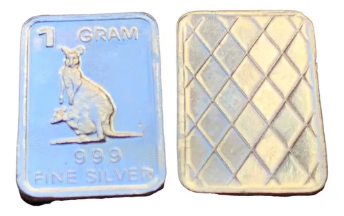 Robmar-lingote N°44-1 Gramo de.plata pura 24k-un canguro - Imagen 2