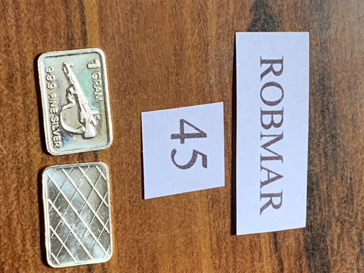 Robmar-USA-Lingote De 1g Plata Pura 24k 0,999-N°43-Pistola De Policía - Imagen 2