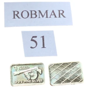 Robmar-USA-Lingote De 1g Plata Pura 24k 0,999-N°51-Una Ametralladora A Tambor