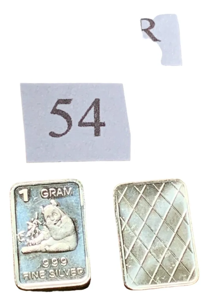 Robmar-USA-Lingote De 1g Plata Pura 24k 0,999-N°54-Panda