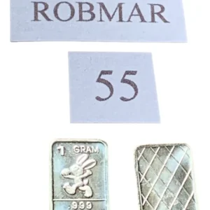 Robmar-USA-Lingote De 1g Plata Pura 24k 0,999-N°55-Conejo Caminando