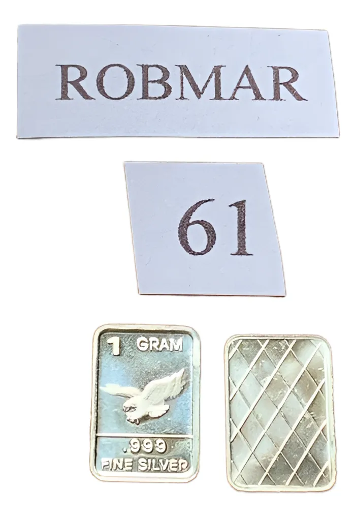 Robmar-USA-Lingote De 1g Plata Pura 24k 0,999-N°61-Águila Volando