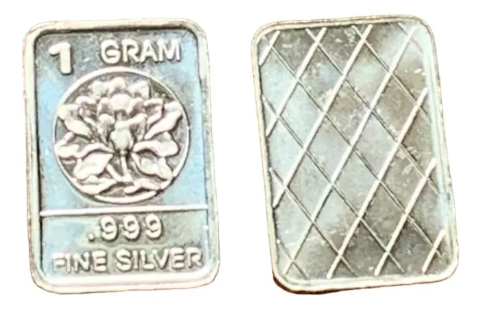 Robmar-USA-Lingote De 1g Plata Pura 24k 0,999-N°66-Una Flor