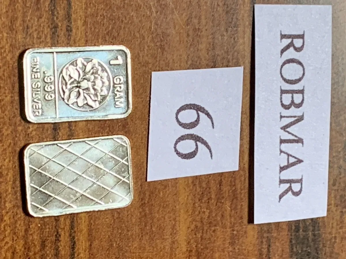 Robmar-USA-Lingote De 1g Plata Pura 24k 0,999-N°66-Una Flor - Imagen 2