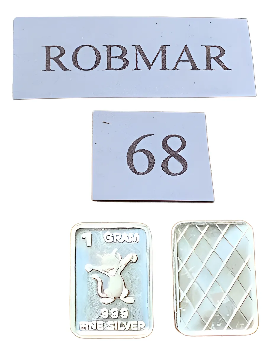 Robmar-USA-Lingote De 1g Plata Pura 24k 0,999-N°68-Zorro Alegre