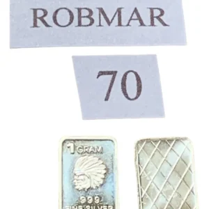 Robmar-USA-Lingote De 1g Plata Pura 24k 0,999-N°70-Cacique Emplumado