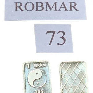 Robmar-USA-Lingote De 1g Plata Pura 24k 0,999-N°73-Yin Yang