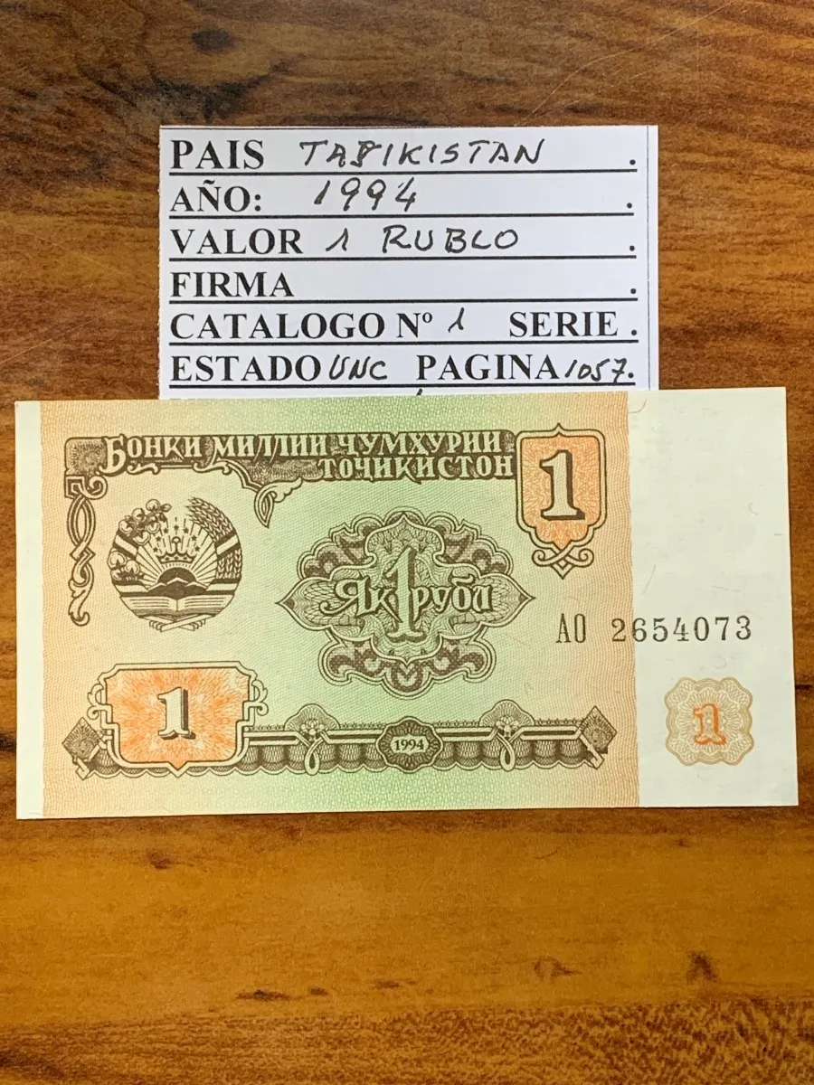 Robmar-lote De 3 Billetes De Tajikistan De 1...10 Y 20 Rublo - Imagen 3