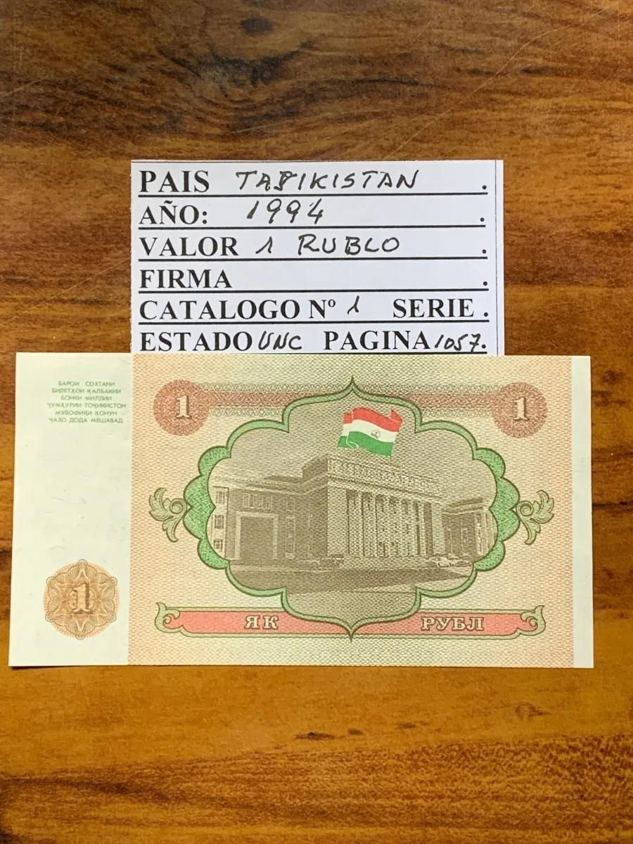 Robmar-lote De 3 Billetes De Tajikistan De 1...10 Y 20 Rublo - Imagen 4