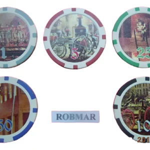 Robmar-lote De 5 Fichas De Ruleta Raras De Hotel Privado