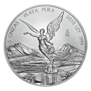 Robmar-mejicano Año 2018-de 5 Onzas De Plata Pura 24k-155 Gramos