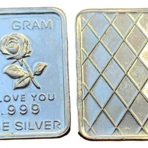 Robmar-USA-Lingote De 1g Plata Pura 24k 0,999-N°40-Una Rosa