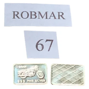 Robmar-USA-Lingote De 1g Plata Pura 24k 0,999-N°67-Motocicleta