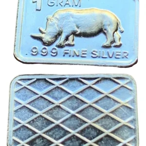 Robmar-USA-Lingote De 1g Plata Pura 24k 0,999-N°72-Rinoceronte