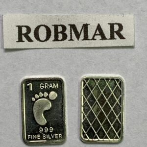 Robmar-moneda Rectangular 1 Gramo Plata 0,999 17 Pie De Niño