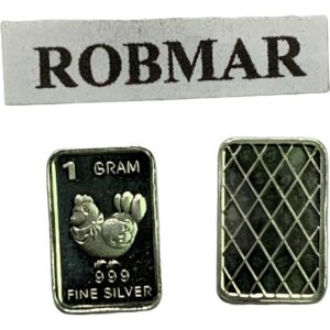 Robmar-moneda Rectangular 1 Gramo Plata 0,999 Una Gallina