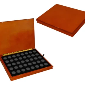 Robmar-u.s.a. Estuche En Cedro Y Pana Para Guardar 56 Moneda de 17 mm.