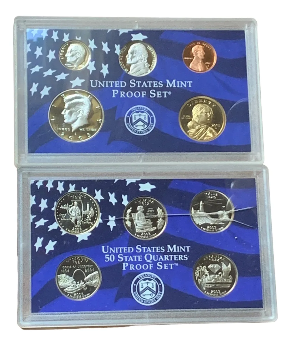 Robmar-u.s.a.estuche-2-blister 10 Monedas 2003 Proof Ceca S