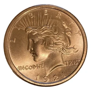 Robmar-USA-1 Onza Cobre Puro 0,999-n°547-dolar Paz-1921