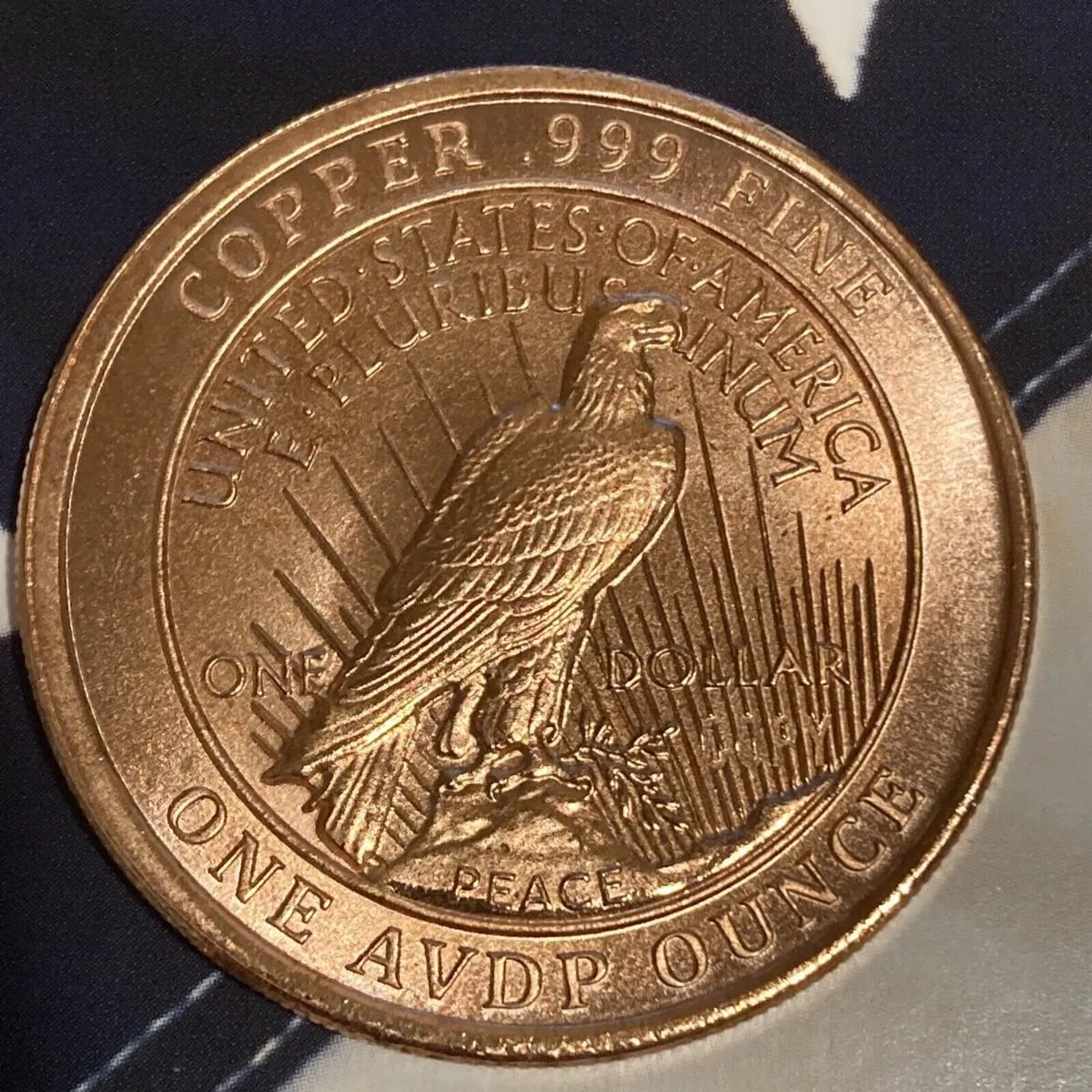 Robmar-USA-1 Onza Cobre Puro 0,999-n°547-dolar Paz-1921 - Imagen 3