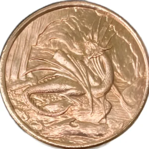 Robmar-USA-1 Onza Cobre Puro 0,999-n°550-el Dragon + Capsula protectora