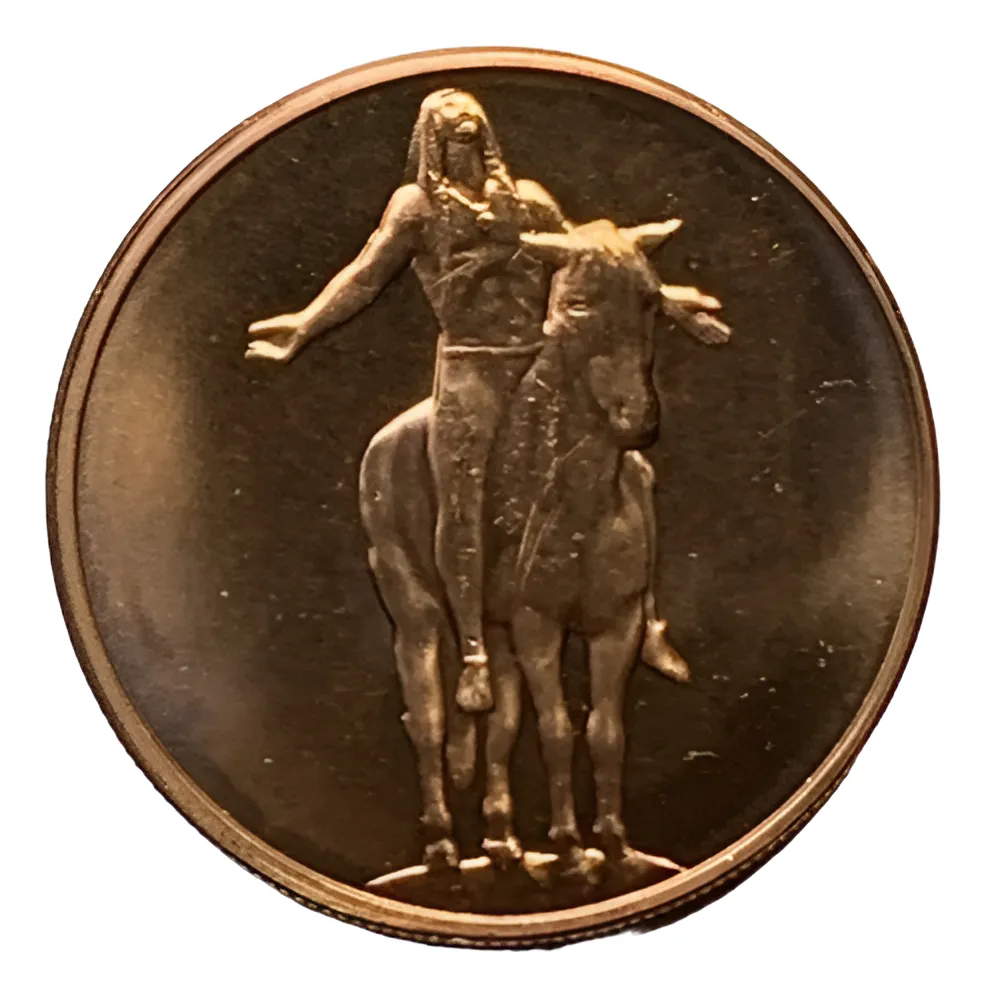 Robmar-USA-Moneda De Cobre Puro 24k 0,999-N°507-Indio a caballo N° 3 - Imagen 2