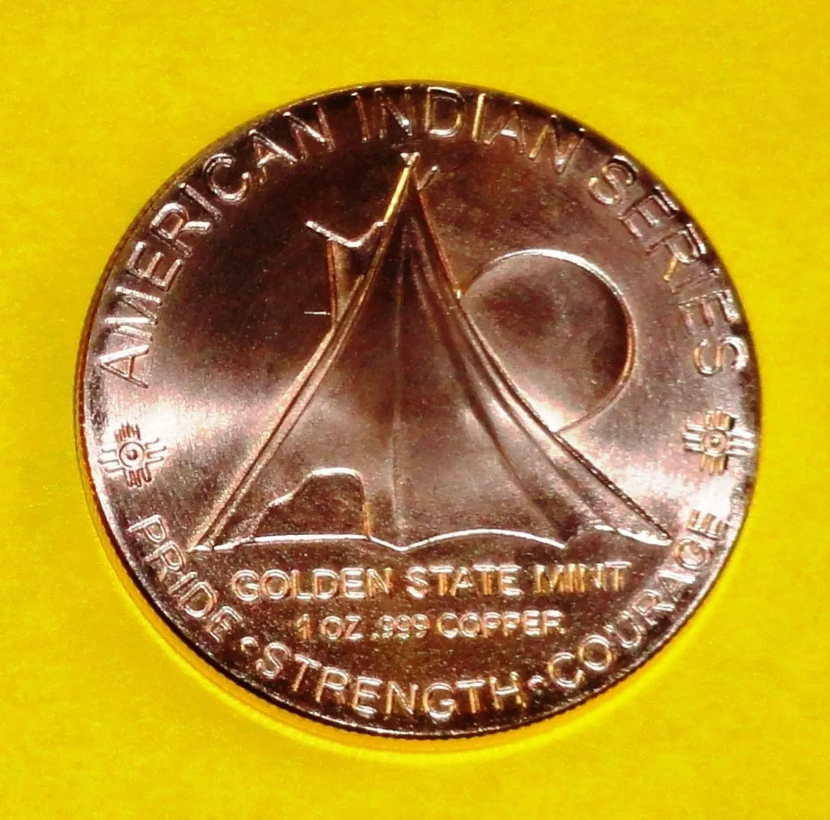 Robmar-USA-Moneda De Cobre Puro 24k 0,999-N°507-Indio a caballo N° 3 - Imagen 3