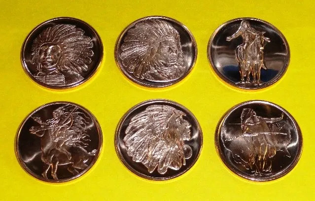 Robmar-USA-Moneda De Cobre Puro 24k 0,999-N°507-Indio a caballo N° 3 - Imagen 4