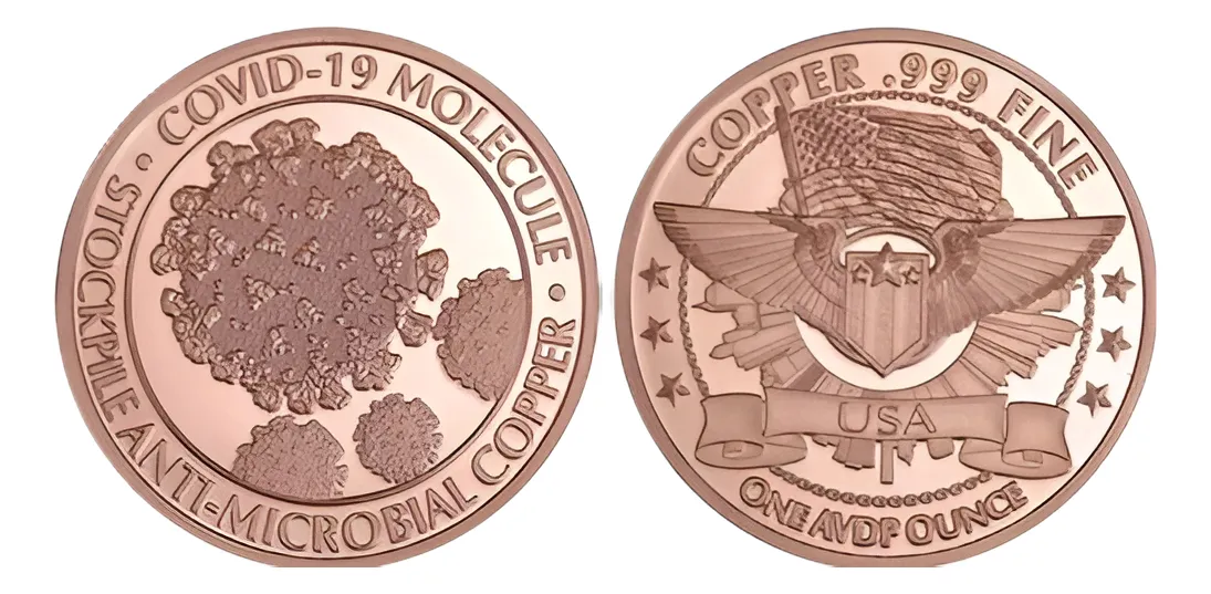 Robmar-USA-Moneda De Cobre Puro 24k 0,999-N°513-El Símbolo Covid-19