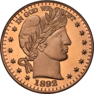 Robmar-USA-Moneda De Cobre Puro 24k 0,999-N°581-Barber Níquel