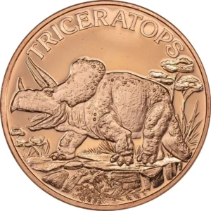 Robmar-USA-Moneda De Cobre Puro 24k 0,999-N°604-Triceratops