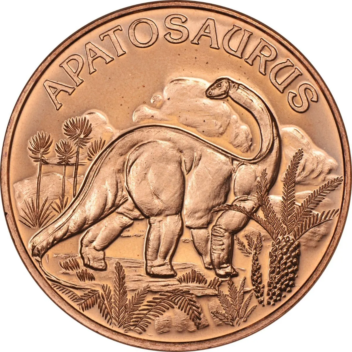 Robmar-USA-Moneda De Cobre Puro 24k 0,999-N°606-Aparatosaurus