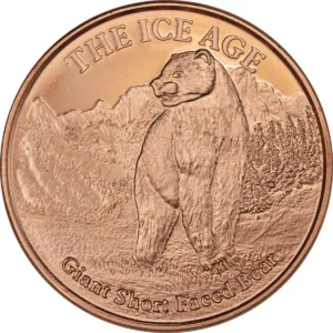 Robmar-USA-Moneda De Cobre Puro 24k 0,999-N°603-The Ice Age-Giant Short Faced Bear