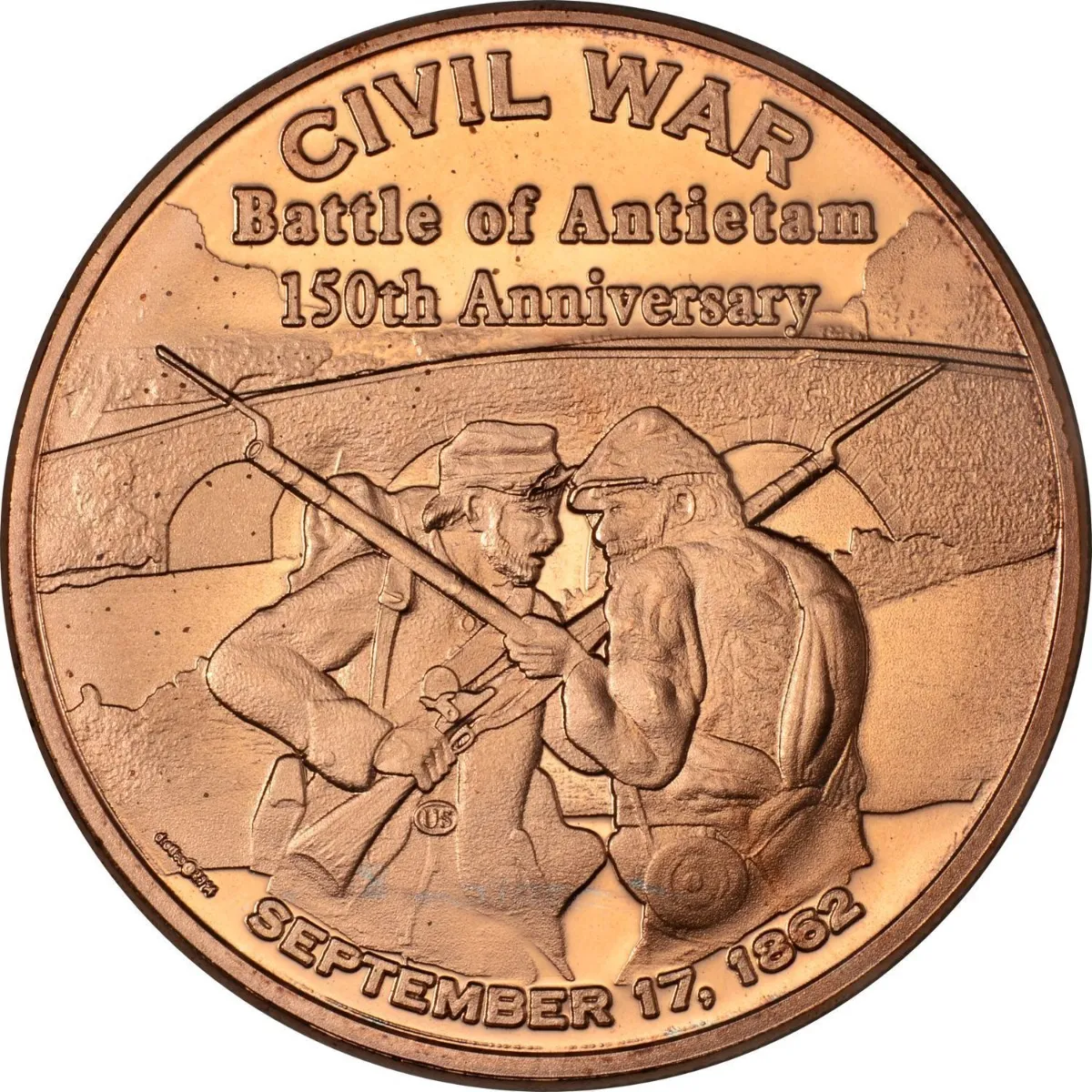 Robmar-USA-Moneda De Cobre Puro 24k 0,999-N°620-Civil War Vietnam