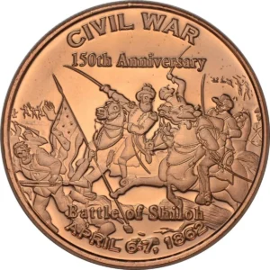 Robmar-USA-Moneda De Cobre Puro 24k 0,999-N°596-Civil War-150th Battle Shiloh