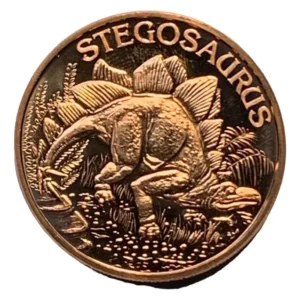 Robmar-USA-Moneda De Cobre Puro 24k 0,999-N°605-Stegosaurus